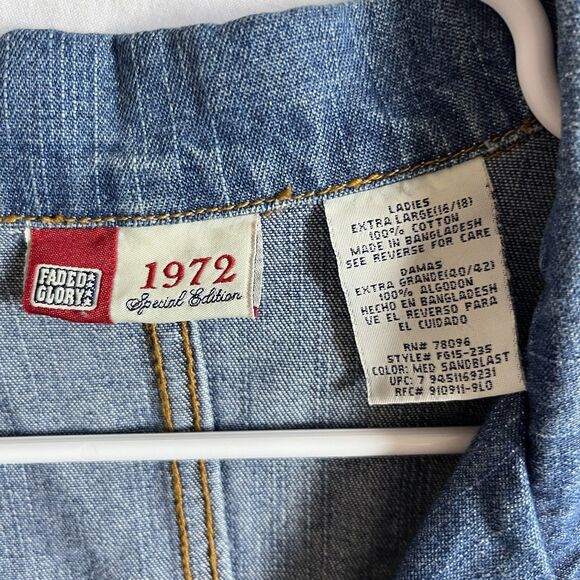 Faded Glory 1972 Special Edition Denim Jacket Womens XLarge Blue Jean - Picture 3 of 9